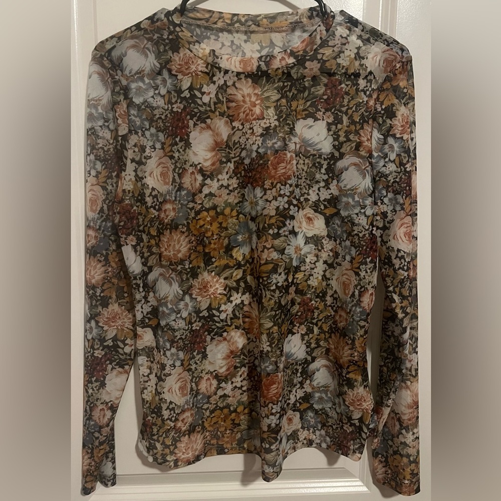 Mesh floral top